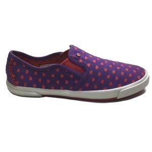Ugg I Heart Printed Purple Slip-On Canvas Sneakers Size 8